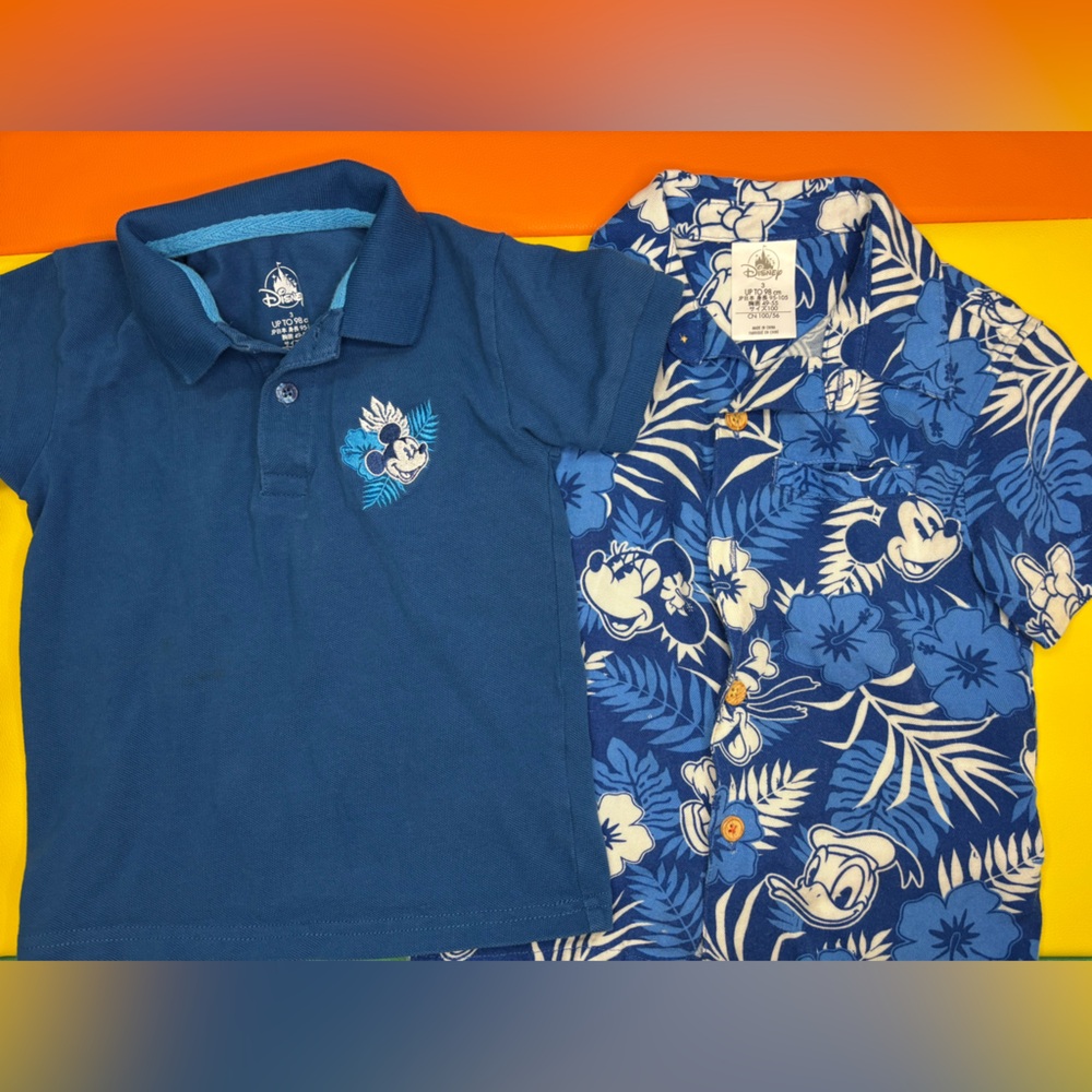 Shop Disney Disney Parks Hawaiian Print Characters Toddler Shirt Bundle Size 3T‎